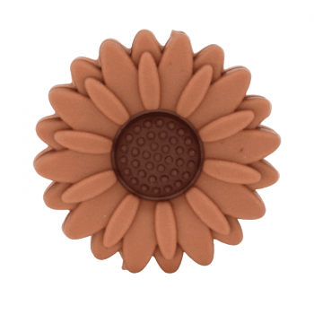 Silikon Motivperle Sonnenblume (Groß) | Kamelbraun
