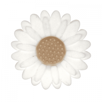 Silikon Motivperle Sonnenblume (Groß) | Weiß