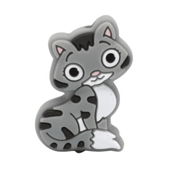 Silikon Motivperle Süßes Kätzchen | Hell Grau