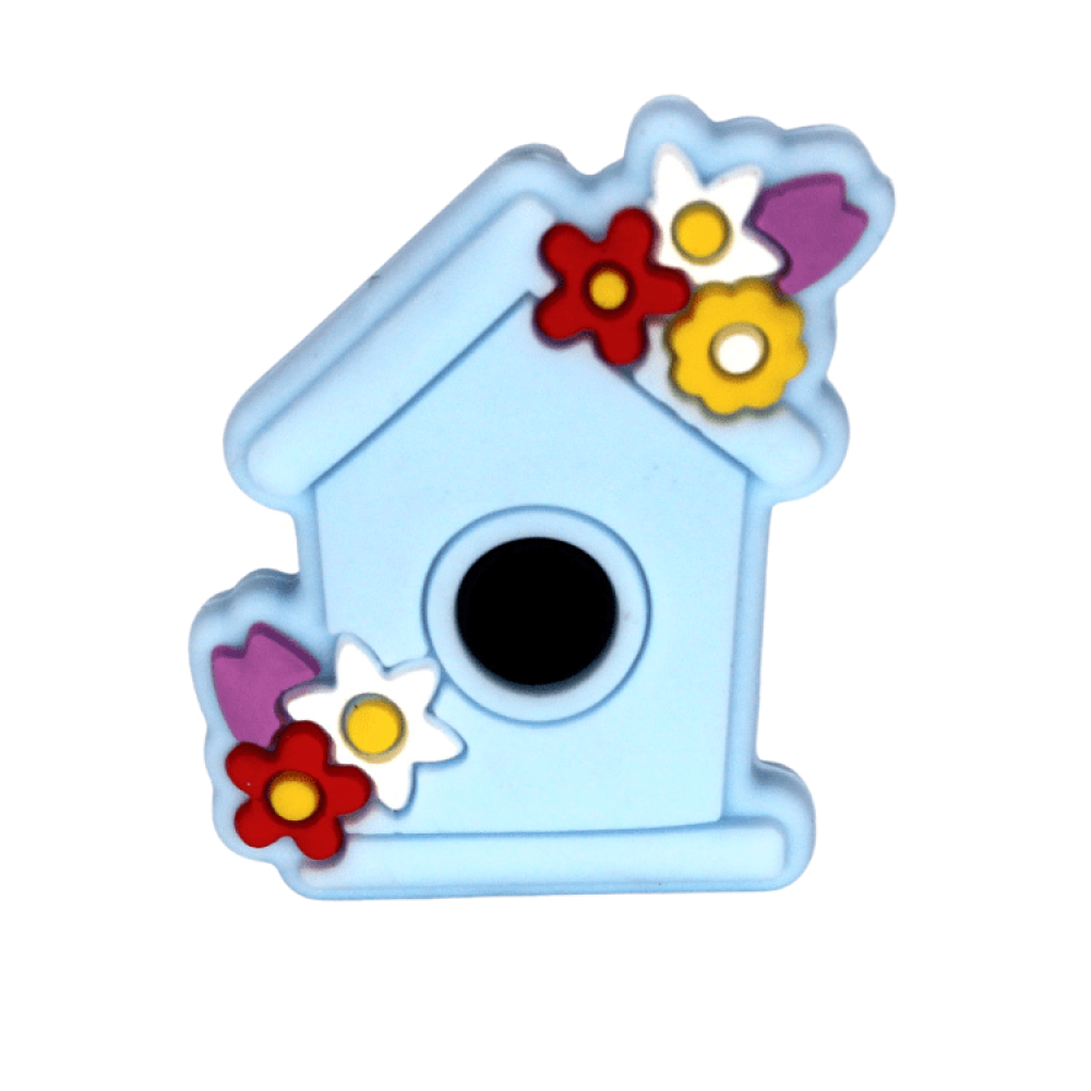 Silikon Motivperle Vogelhäuschen | Pastellblau