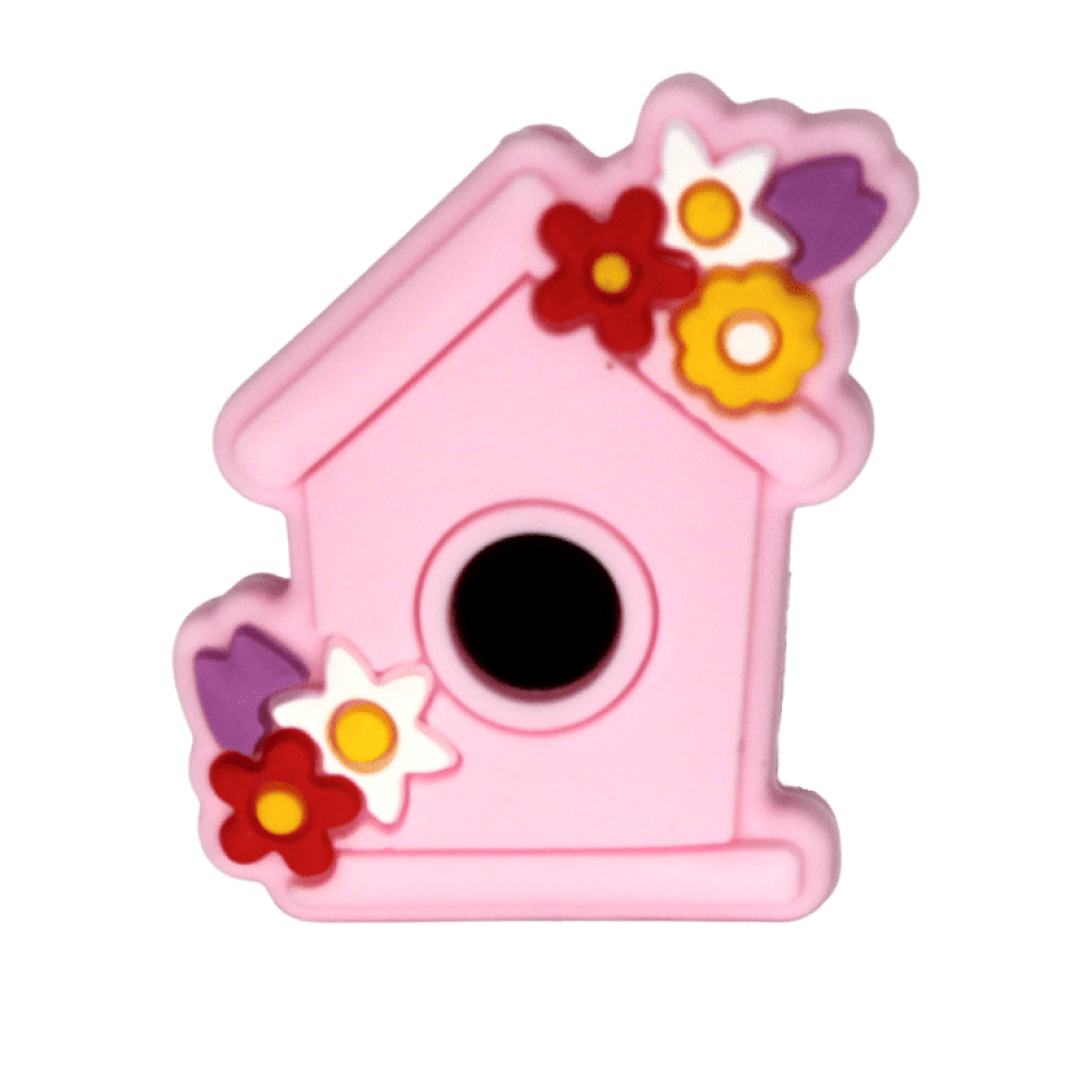 Silikon Motivperle Vogelhäuschen | Pastell Rosa