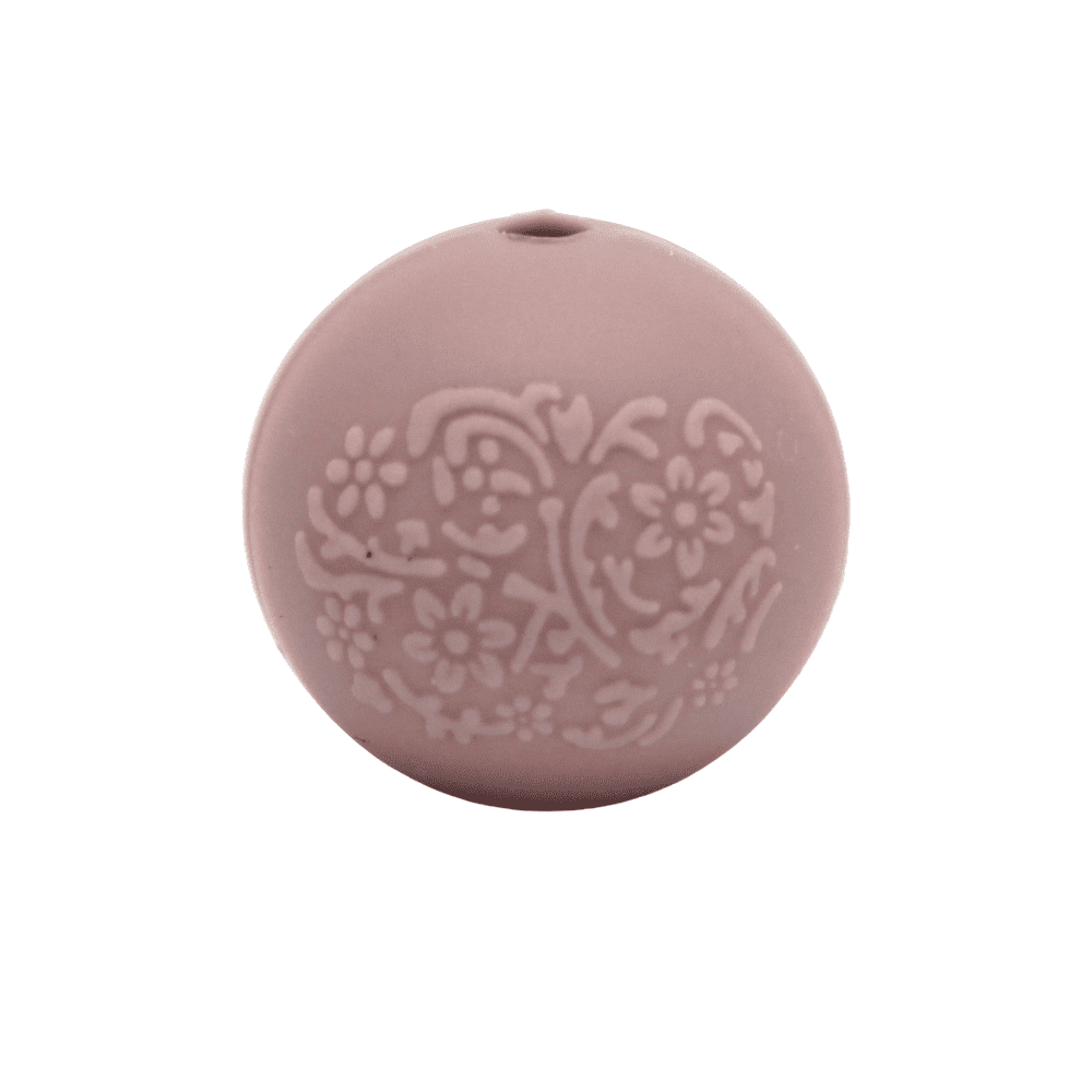 Silikonperlen 15mm Relief | Rosy Braun