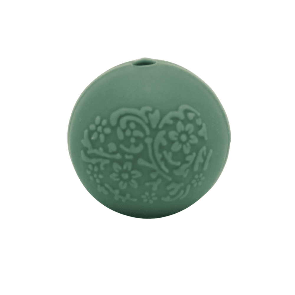 Silikonperlen 15mm Relief | Salbei