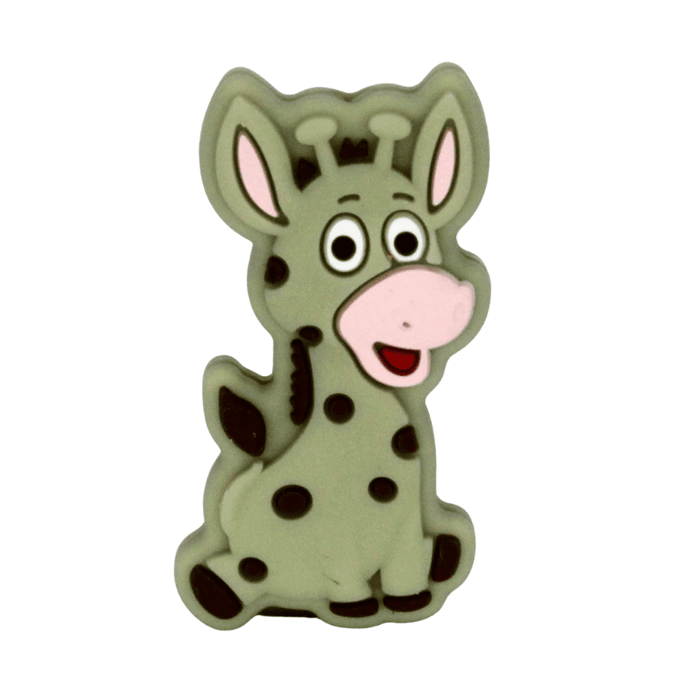 Silikon Motivperle Giraffe | Army Grün