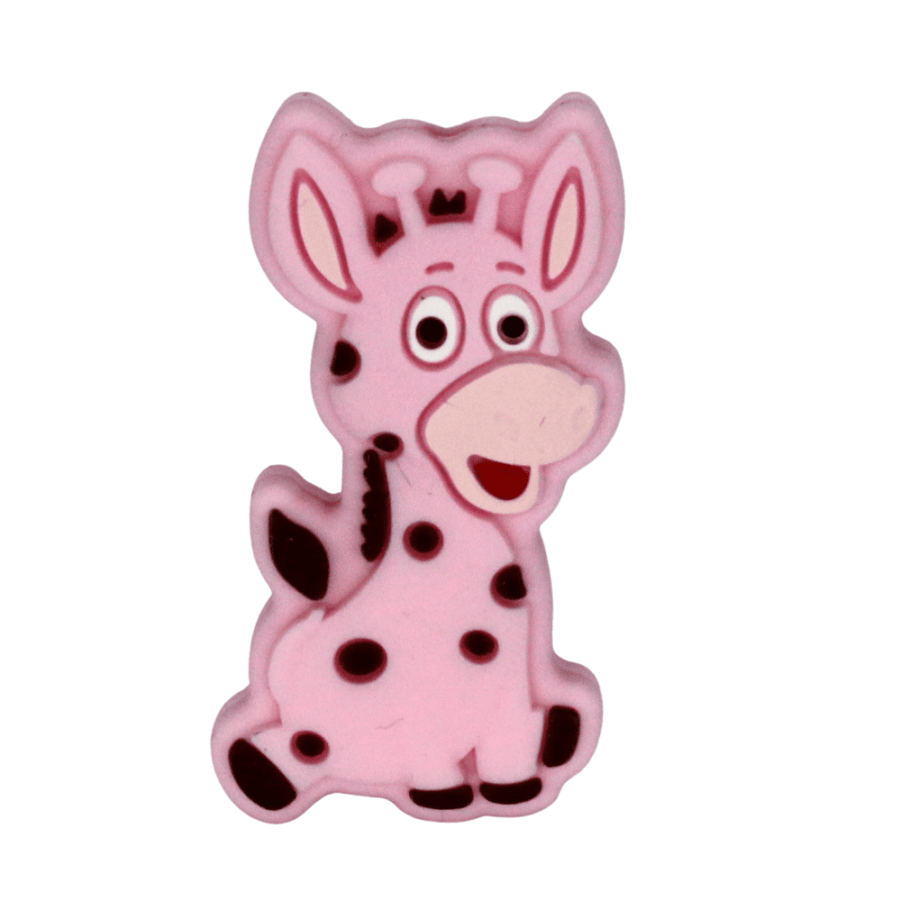 Silikon Motivperle Giraffe | Pastell Rosa