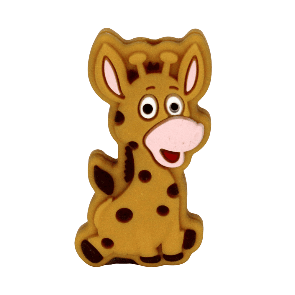 Silikon Motivperle Giraffe | Senf Gelb