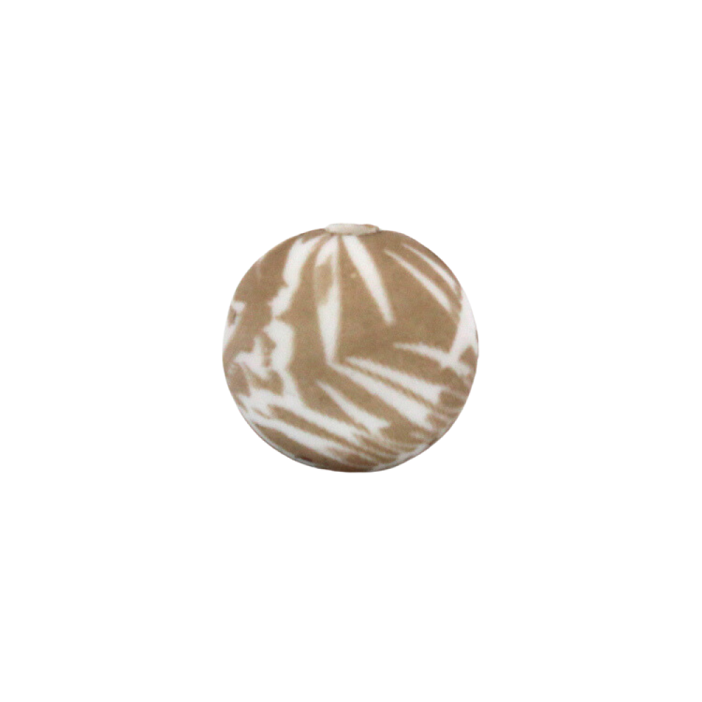 Silikonperle 12 mm | Blattmuster (Braun)