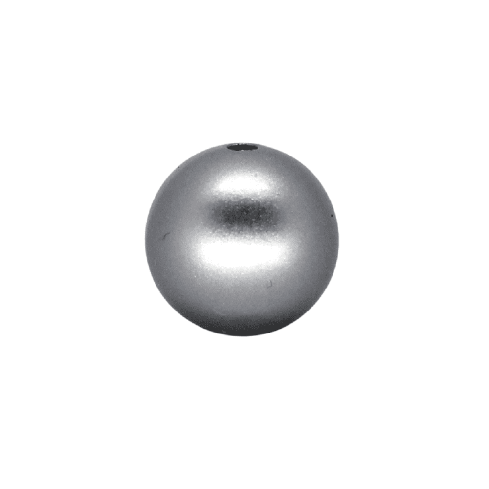 Silikon Rundperle 15mm | Metallic Silber