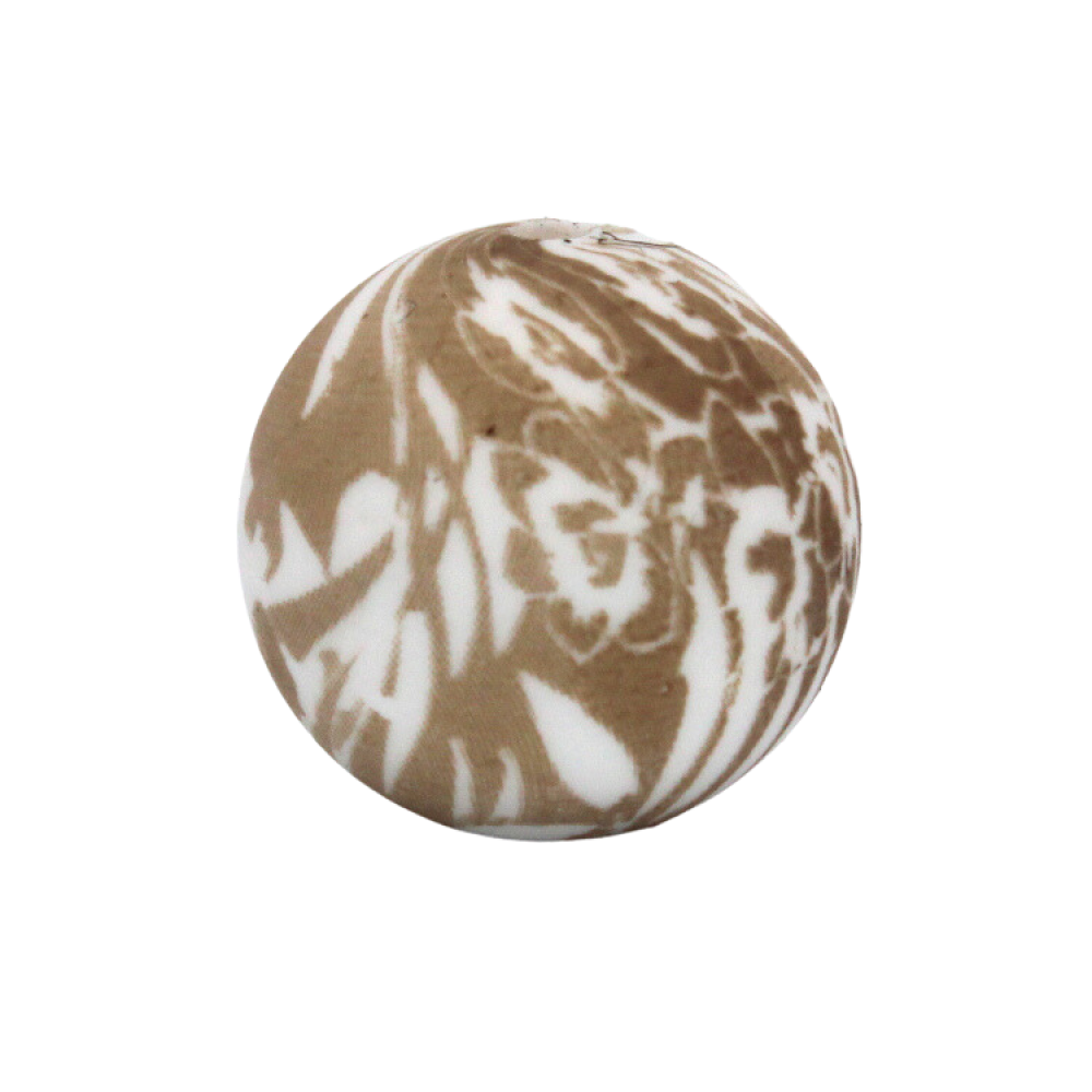 Silikonperle 19 mm | Blattmuster (Braun)
