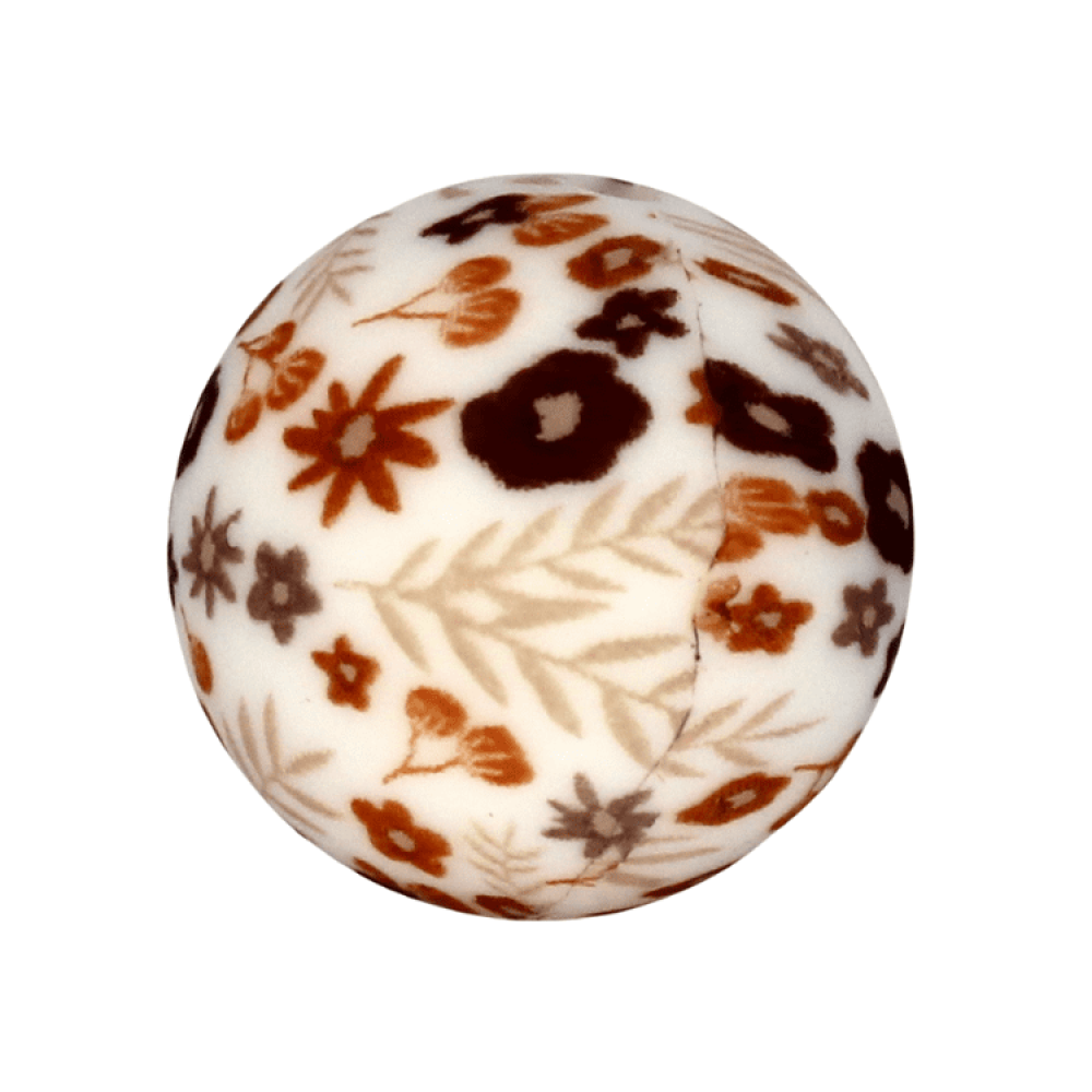 Silikon Rundperle 19mm | Herbstblumen