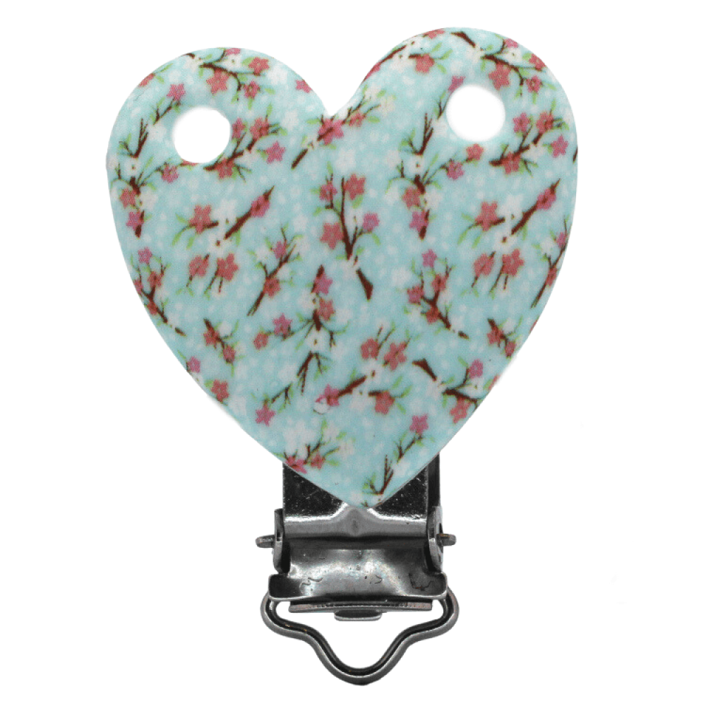 Silikon Herzclip | Kirschblüte
