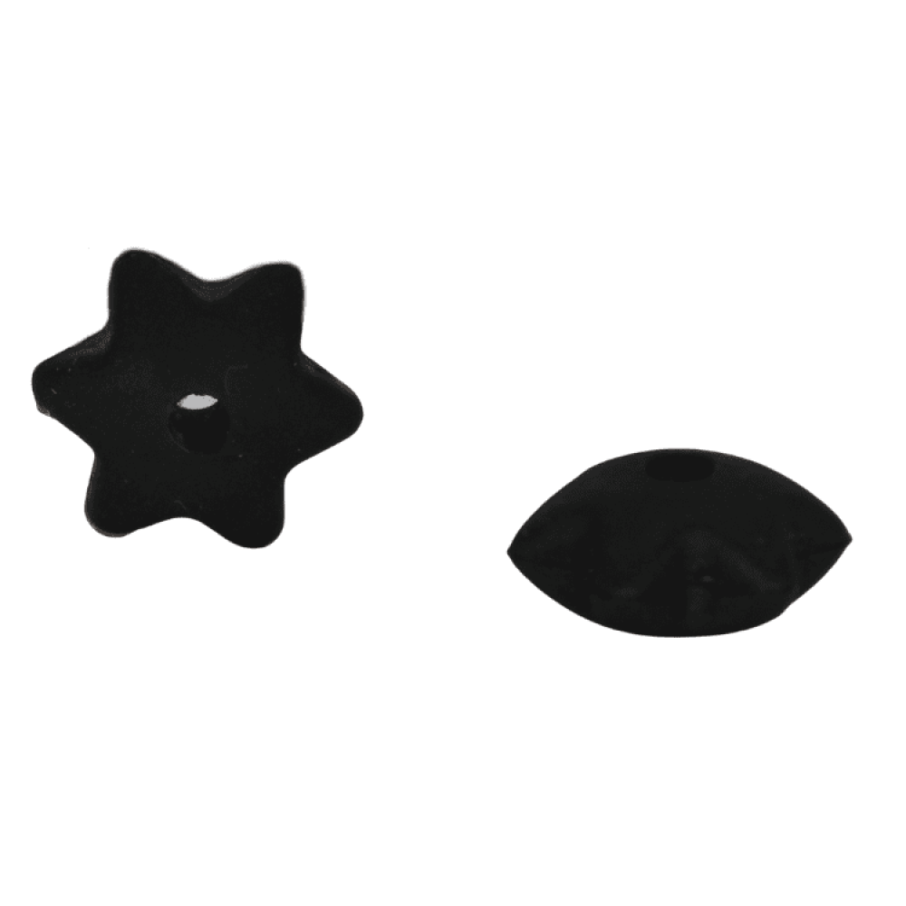 Sternchenlinsenperle 10mm | Schwarz