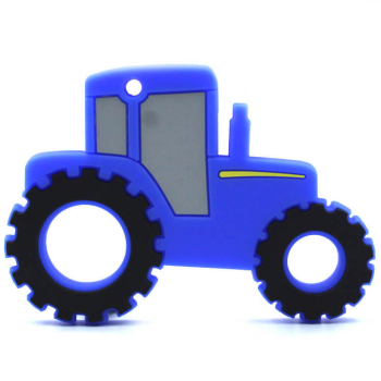 Silikon Beißanhänger I Traktor I Blau