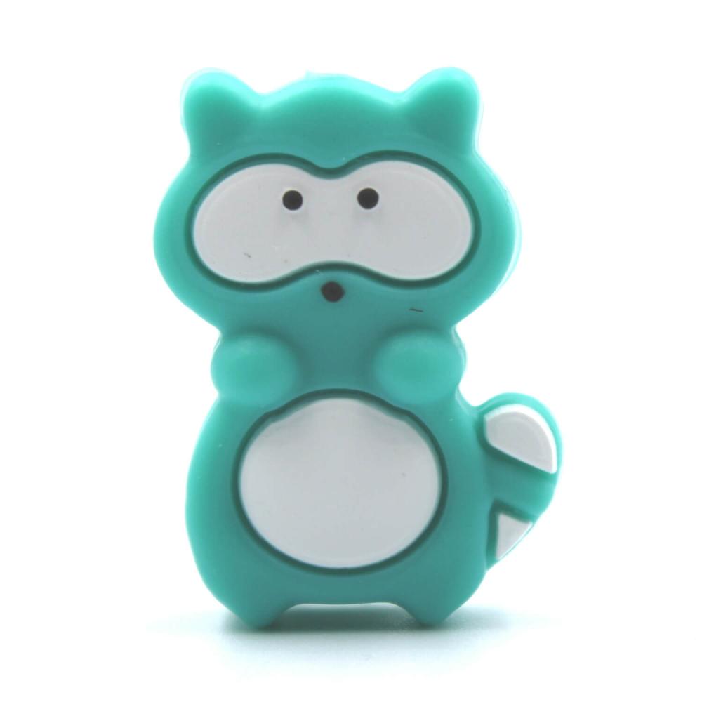 Waschbär Motivperle "Türkis"