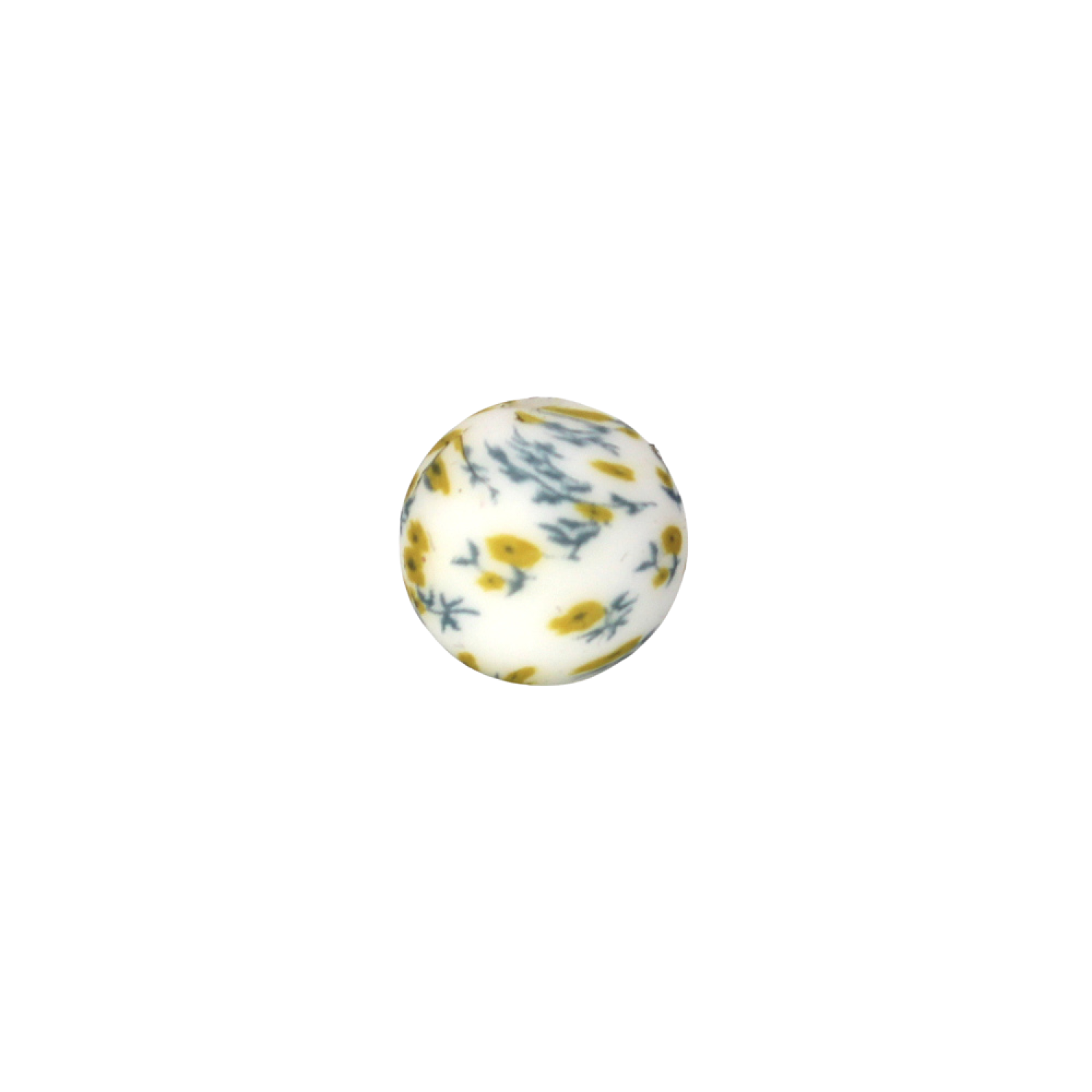 Silikon Rundperle 12mm | Kleines Blümchen