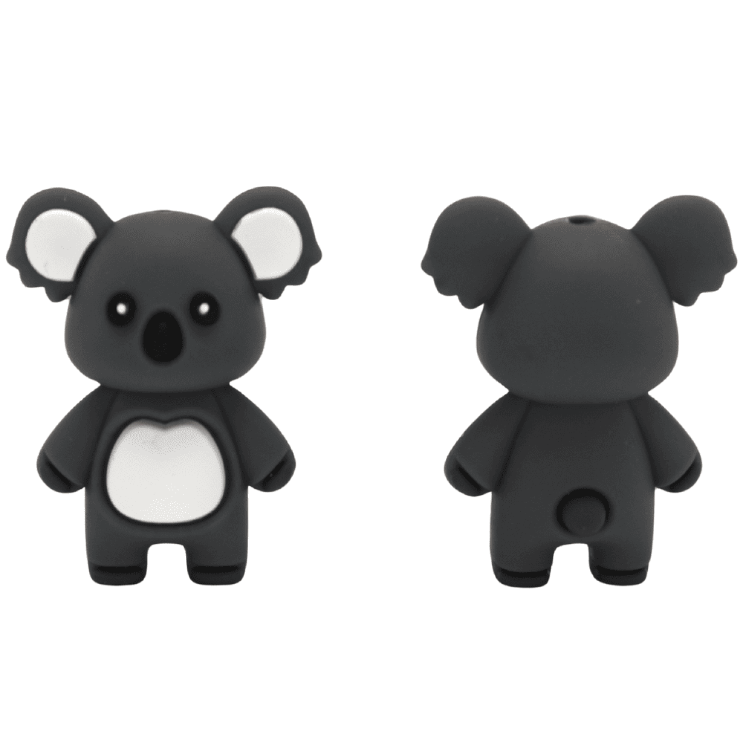 Silikon 3D - Motivperle Koala | Dunkel Grau