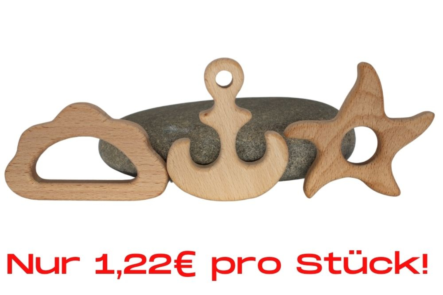 Bundle | Holz-Anhänger Seestern, Anker & Wolke