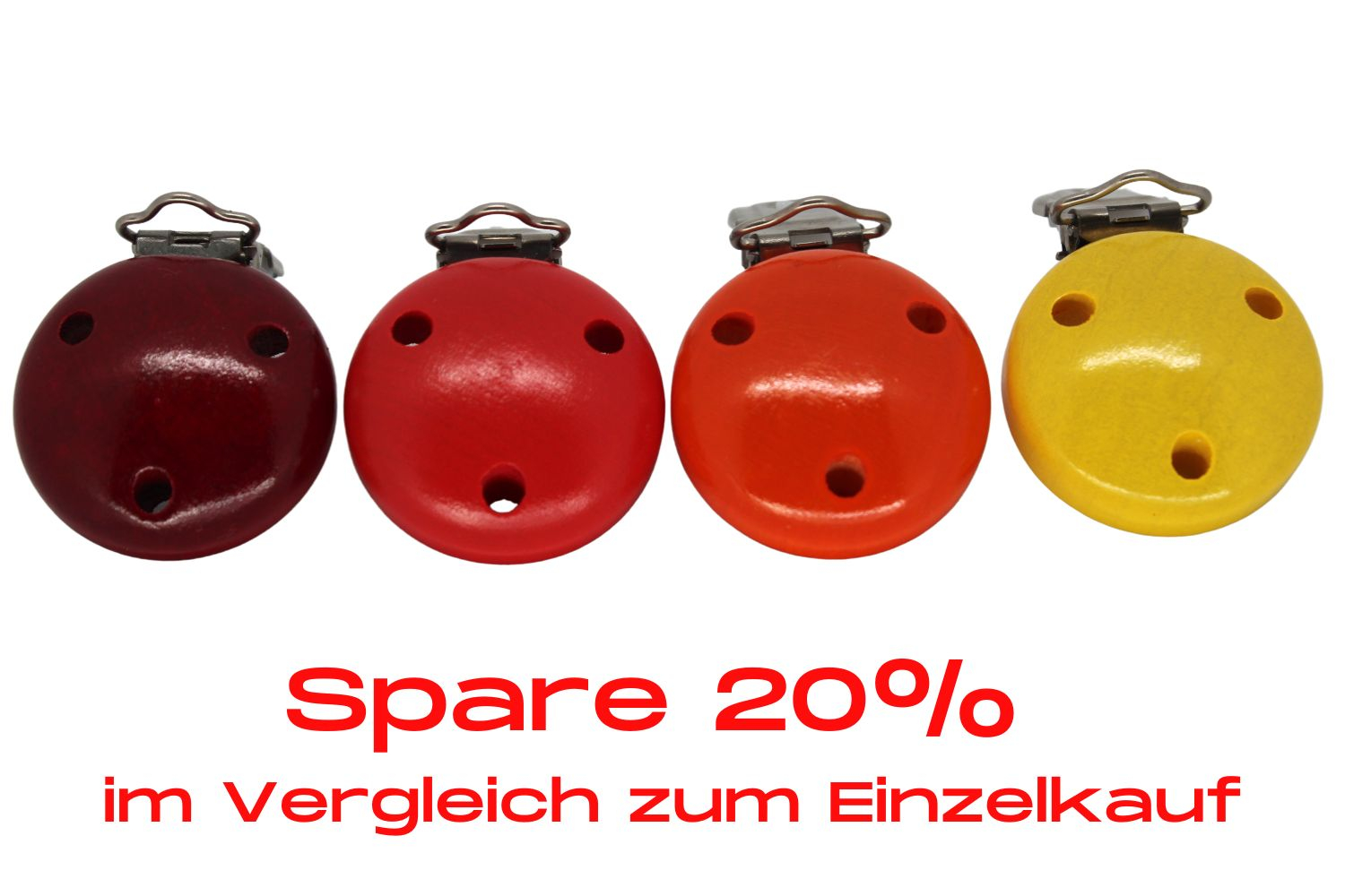 Bundle | Holzclip 35 mm | Gelb & Rot