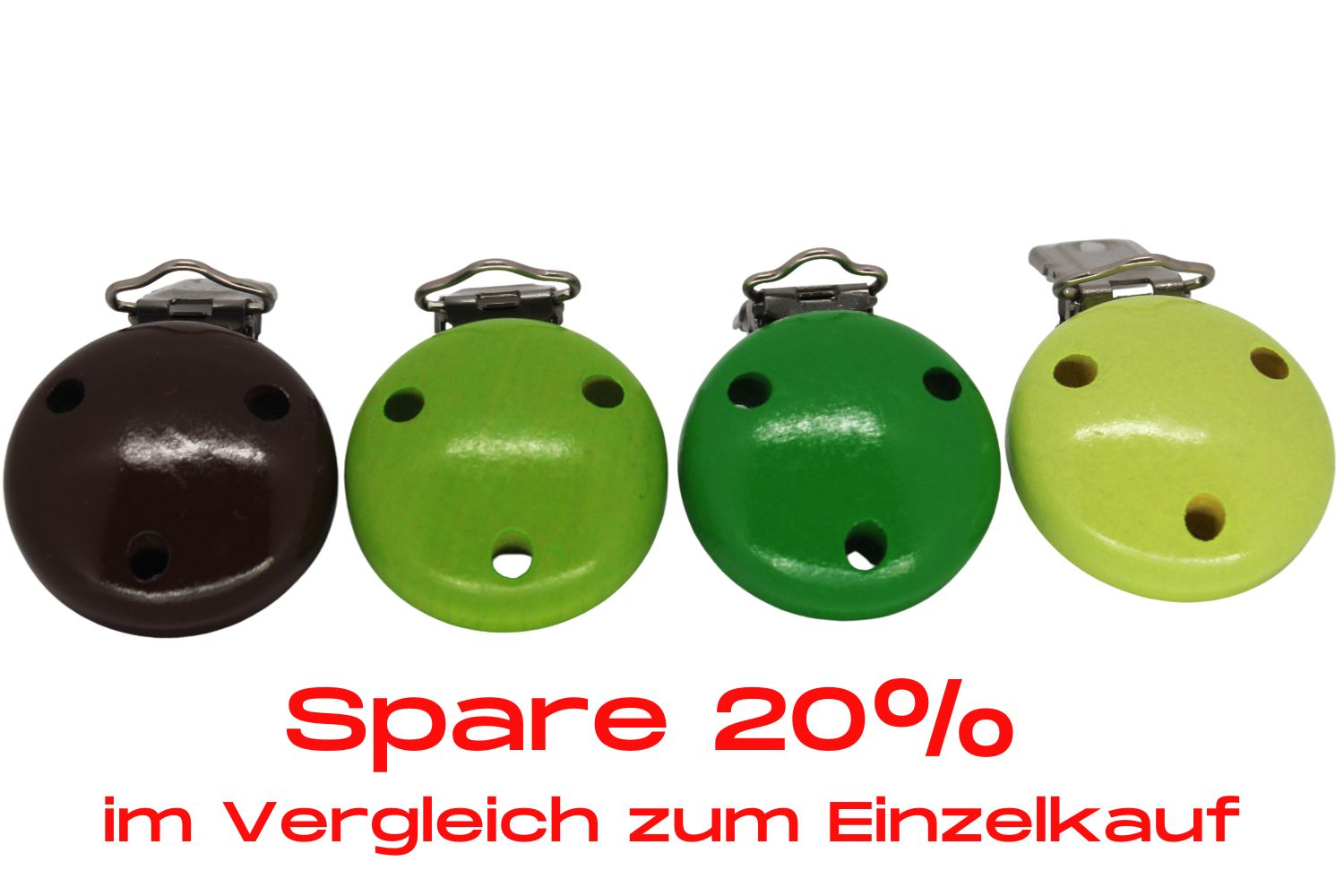 Bundle | Holzclip 35 mm | Lemon & Gelbgrün