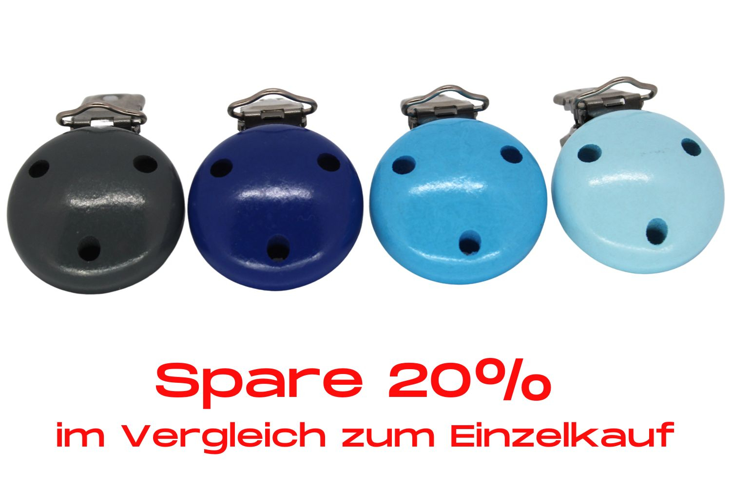 Bundle | Holzclip 35 mm | Pastellblau & Skyblau