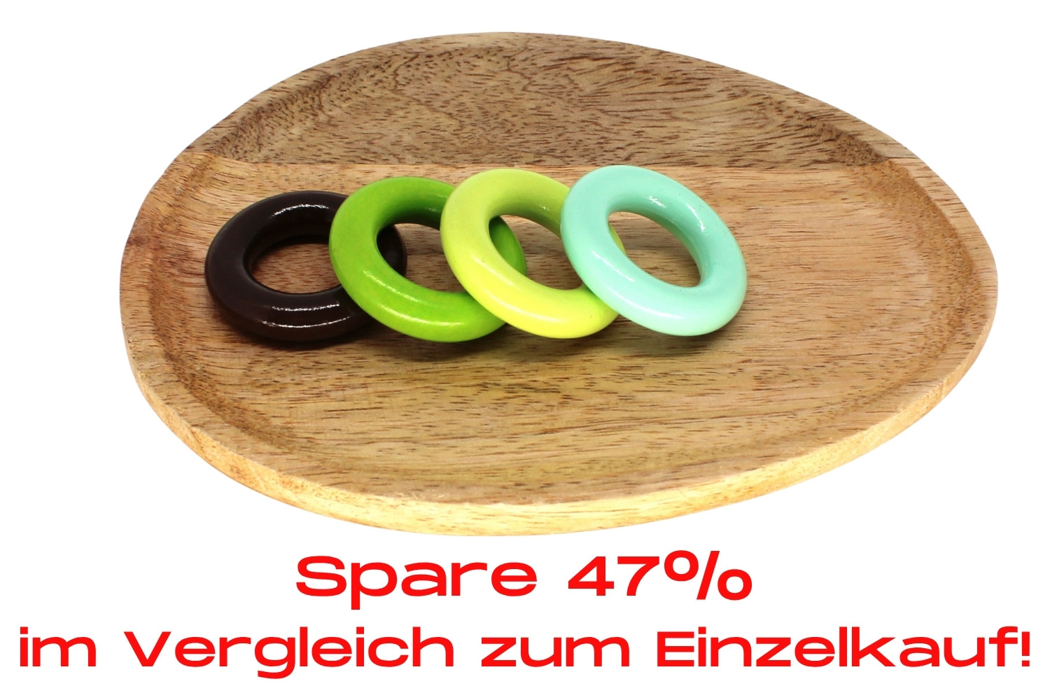 Bundle | Holz Greifling 36mm Grün-Braun Töne