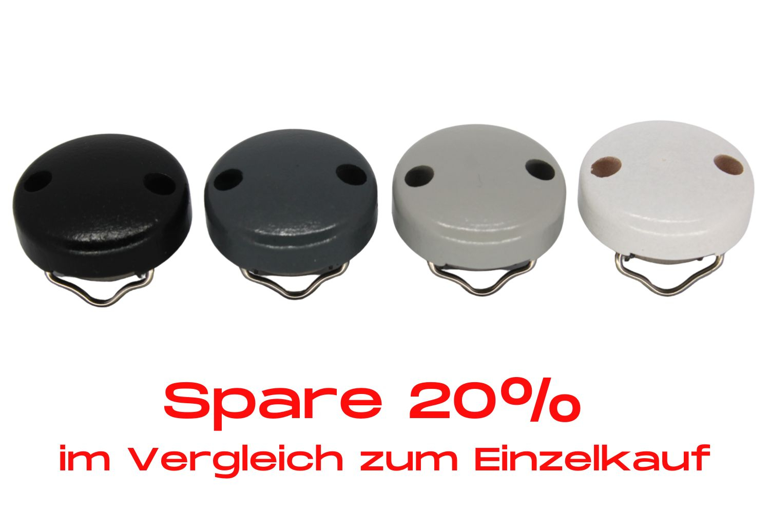 Bundle | Schnullerkettenclip 30mm | Dunkelgrau & Hellgrau