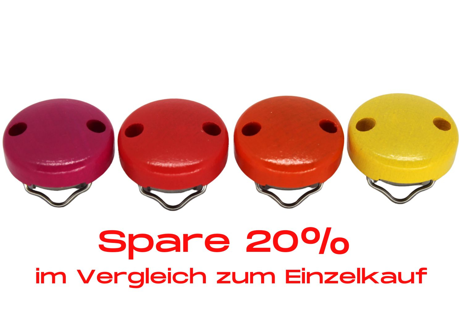 Bundle | Schnullerkettenclip 30mm | Orange & Rot