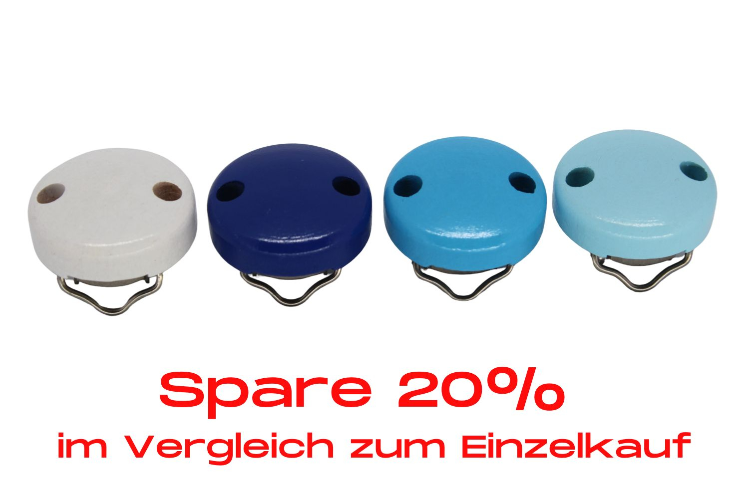 Bundle | Schnullerkettenclip 30mm | Skyblau & Dunkelblau