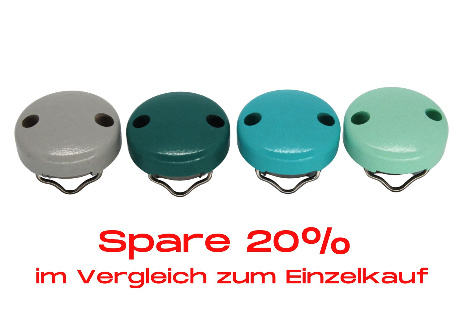 Bundle | Schnullerkettenclip 30mm | Türkis & Mint