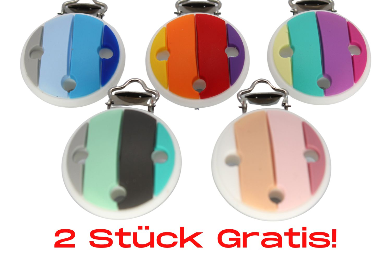 Bundle | Silikonclip | Regenbogen