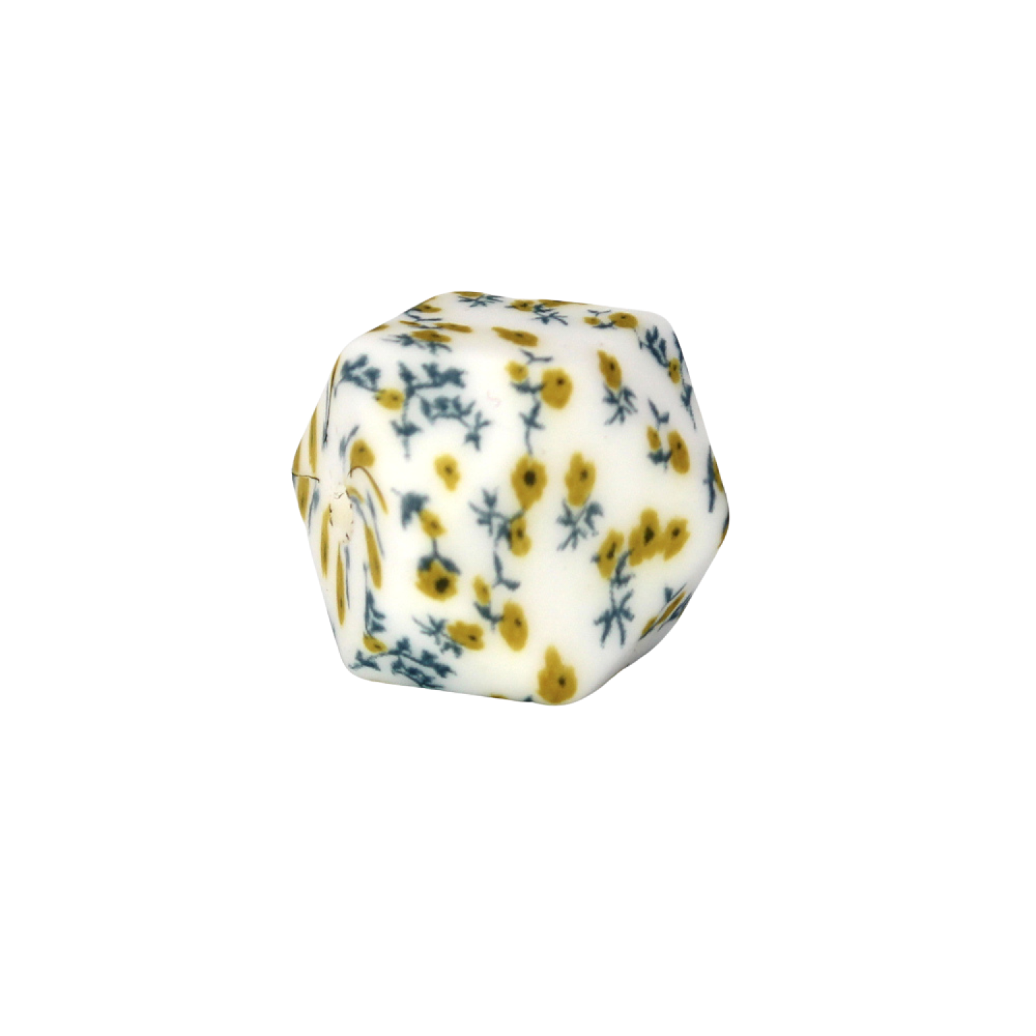 Silikon Hexagonperle 14mm | Kleines Blümchen