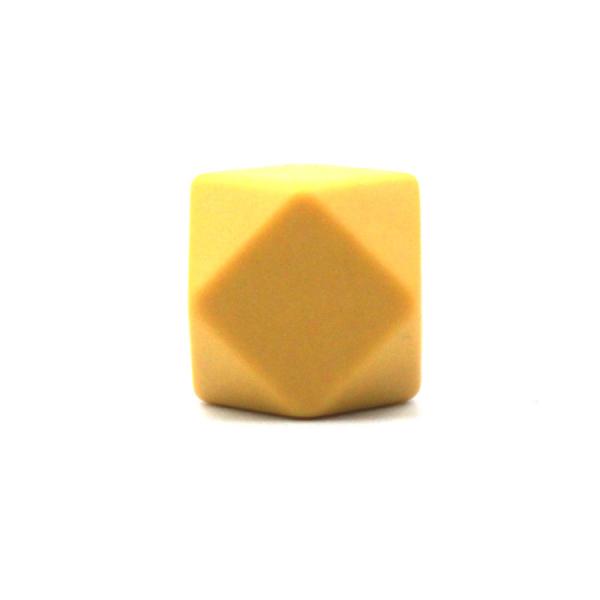 Hexagon Silikonperle 14mm "Senf Gelb"