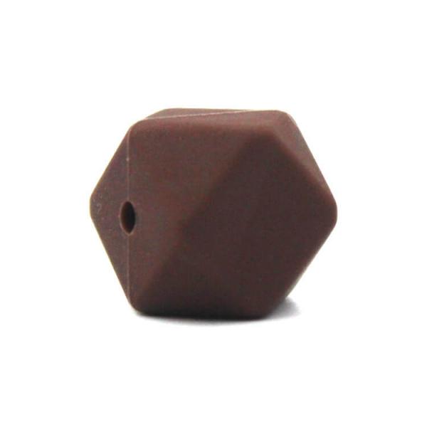 Silikon Hexagonperle | 17mm | Braun