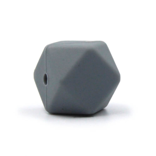 Silikon Hexagonperle | 17mm | Dunkel Grau