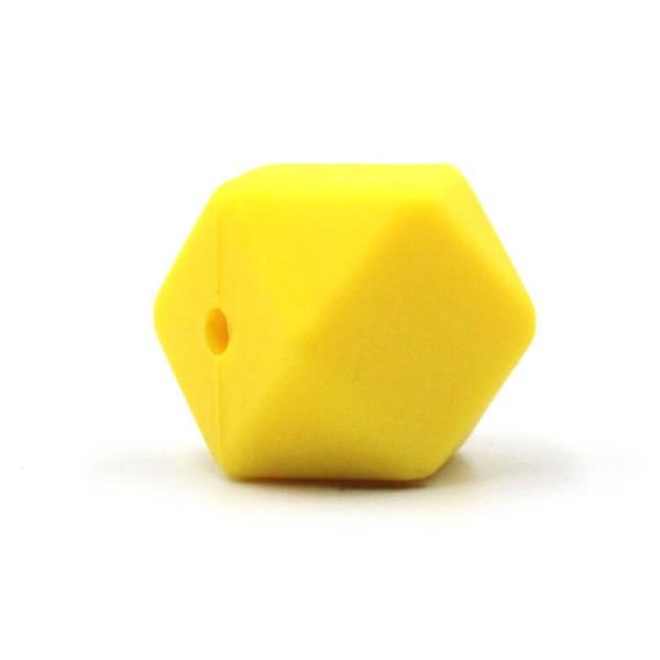 Silikon Hexagonperle | 17mm | Gelb