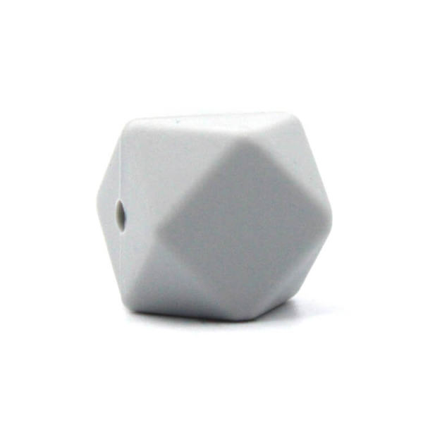 Silikon Hexagonperle | 17mm | Hell Grau