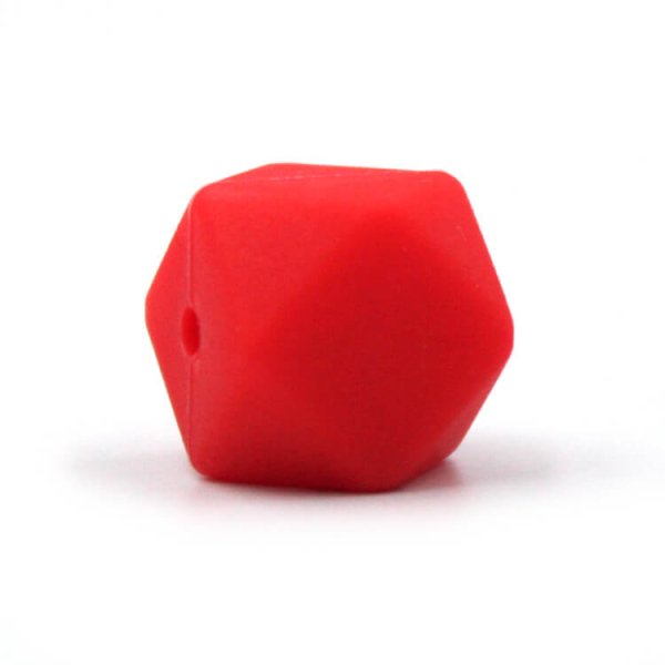 Silikon Hexagonperle | 17mm | Scarlet Red
