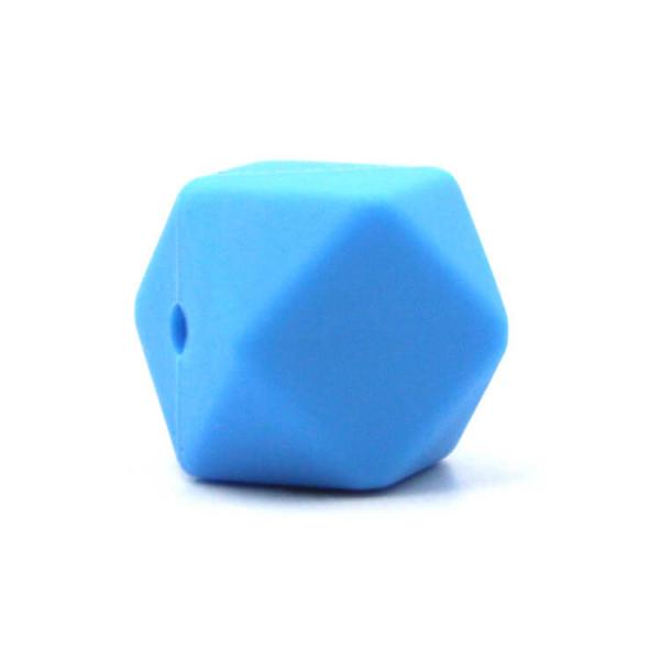 Silikon Hexagonperle | 17mm | Sky Blau