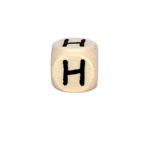 Holz Buchstabenperlen 10mm Hell-Natur | H