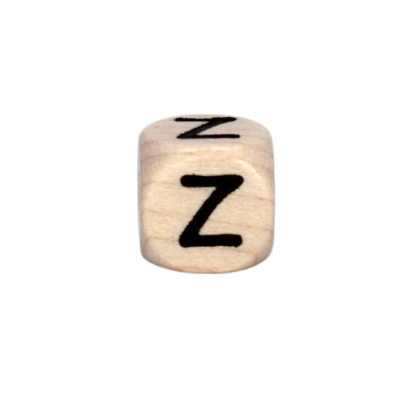 Holz Buchstabenperlen 10mm Hell-Natur | Z