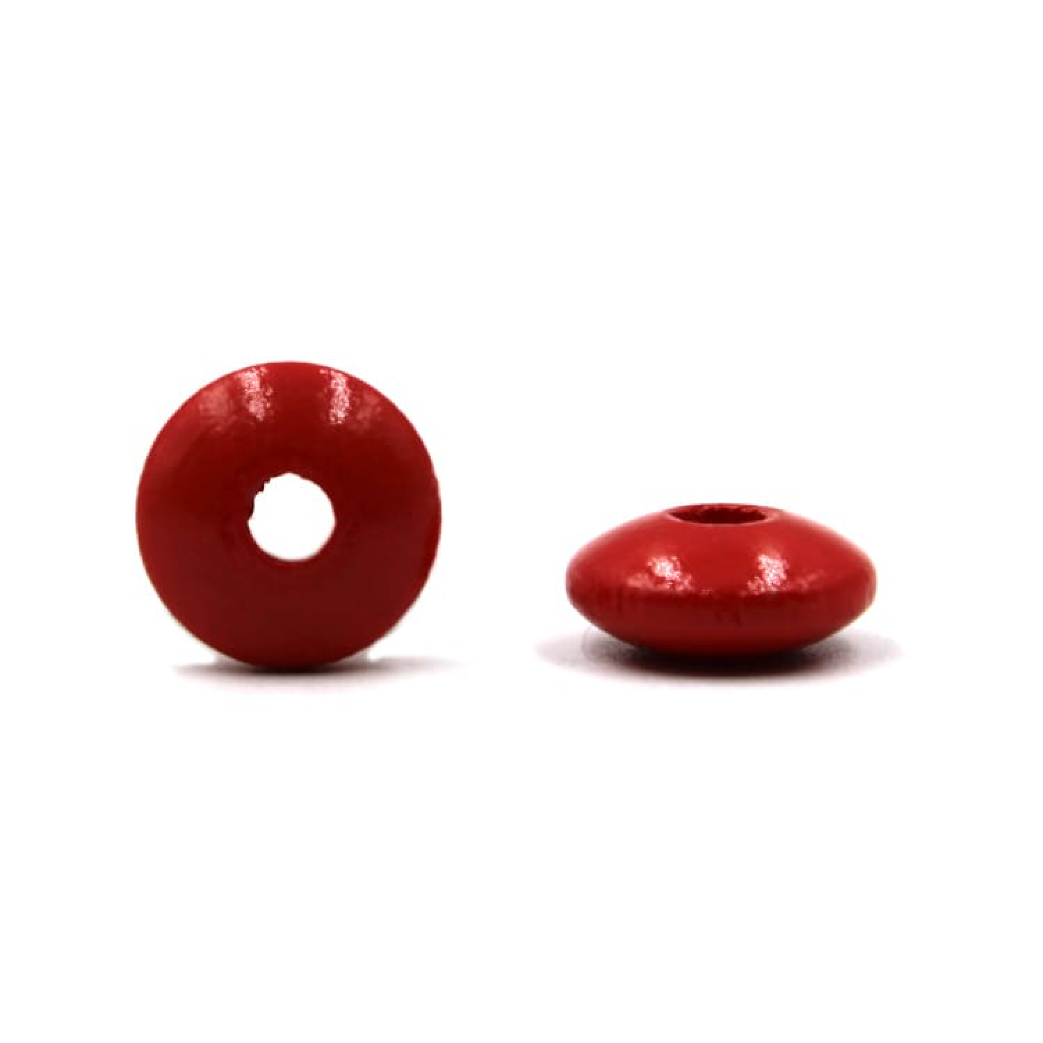 Holz Linsenperle 10/5mm | Rot