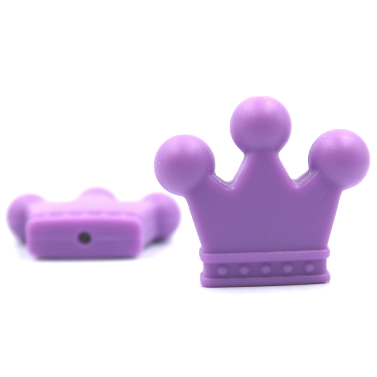 Silikon Motivperle Krönchen #1 | Medium Purple