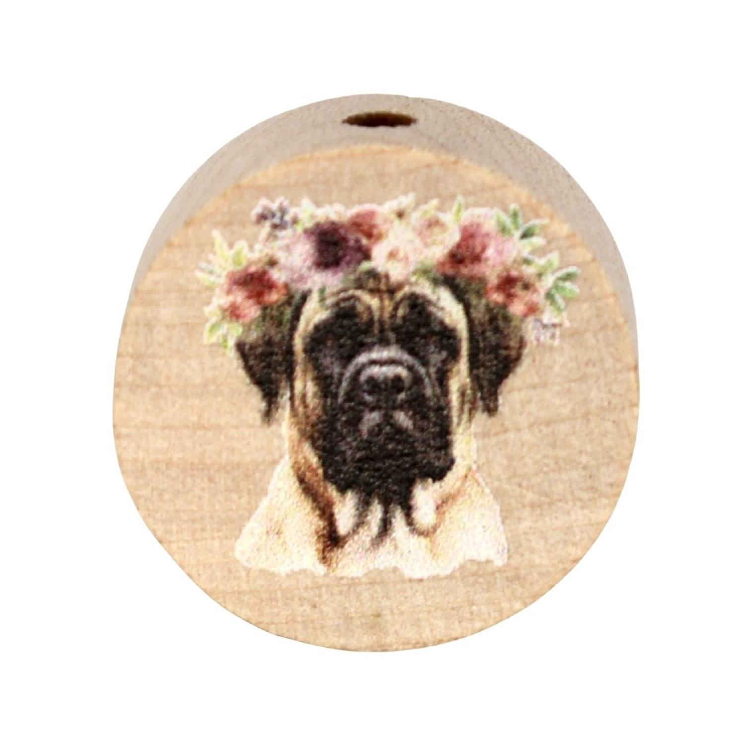 Holz Motivscheibe 20mm | Boxer | Natur