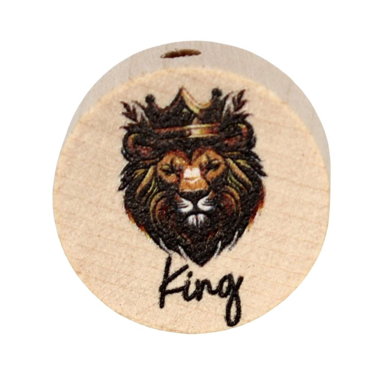 Holz Motivscheibe 20mm King | Natur