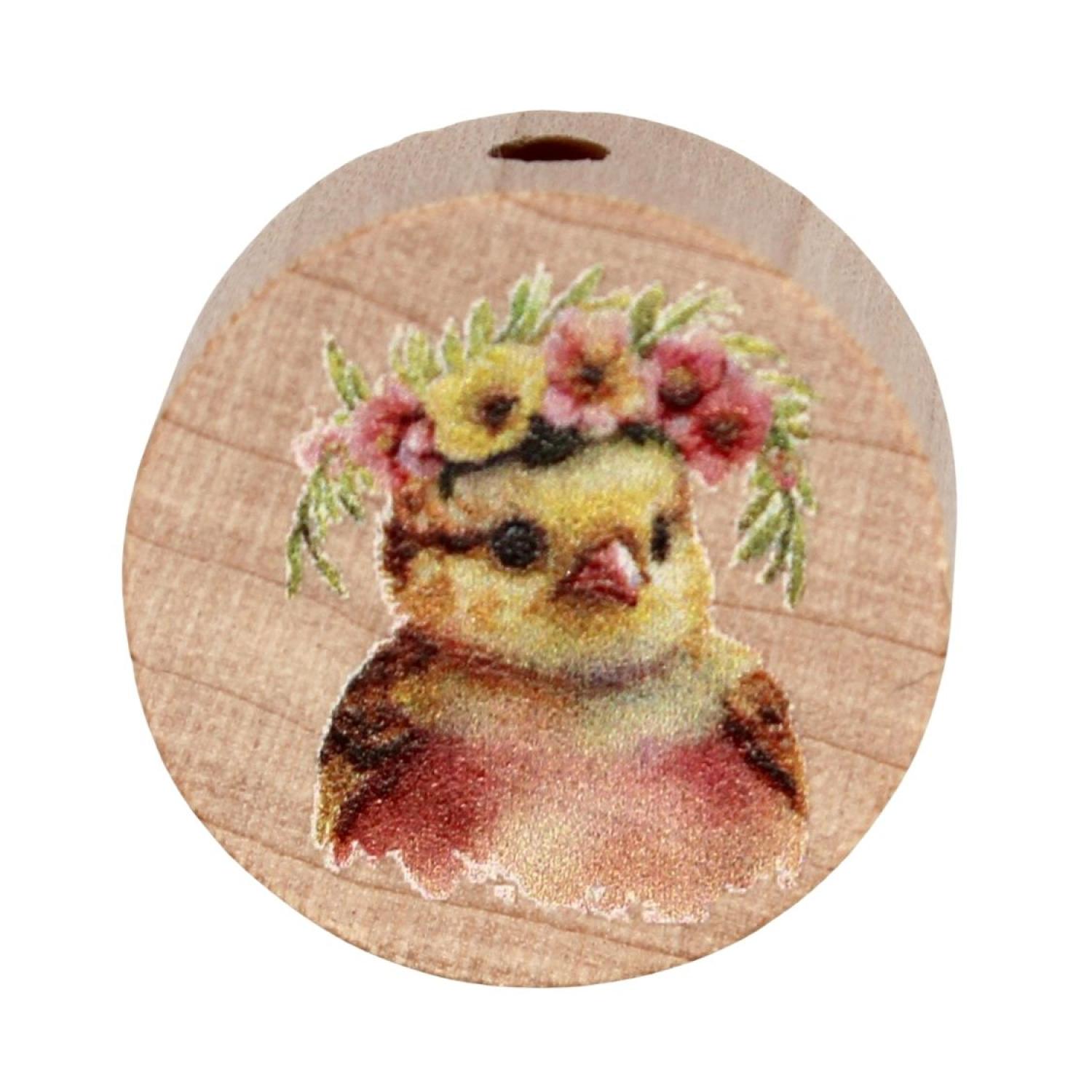 Holz Motivscheibe 20mm | Rotkehlchen | Natur - Kopie
