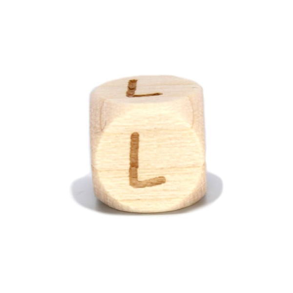 Naturholz Buchstabenperle 10mm Lasergraviert | L