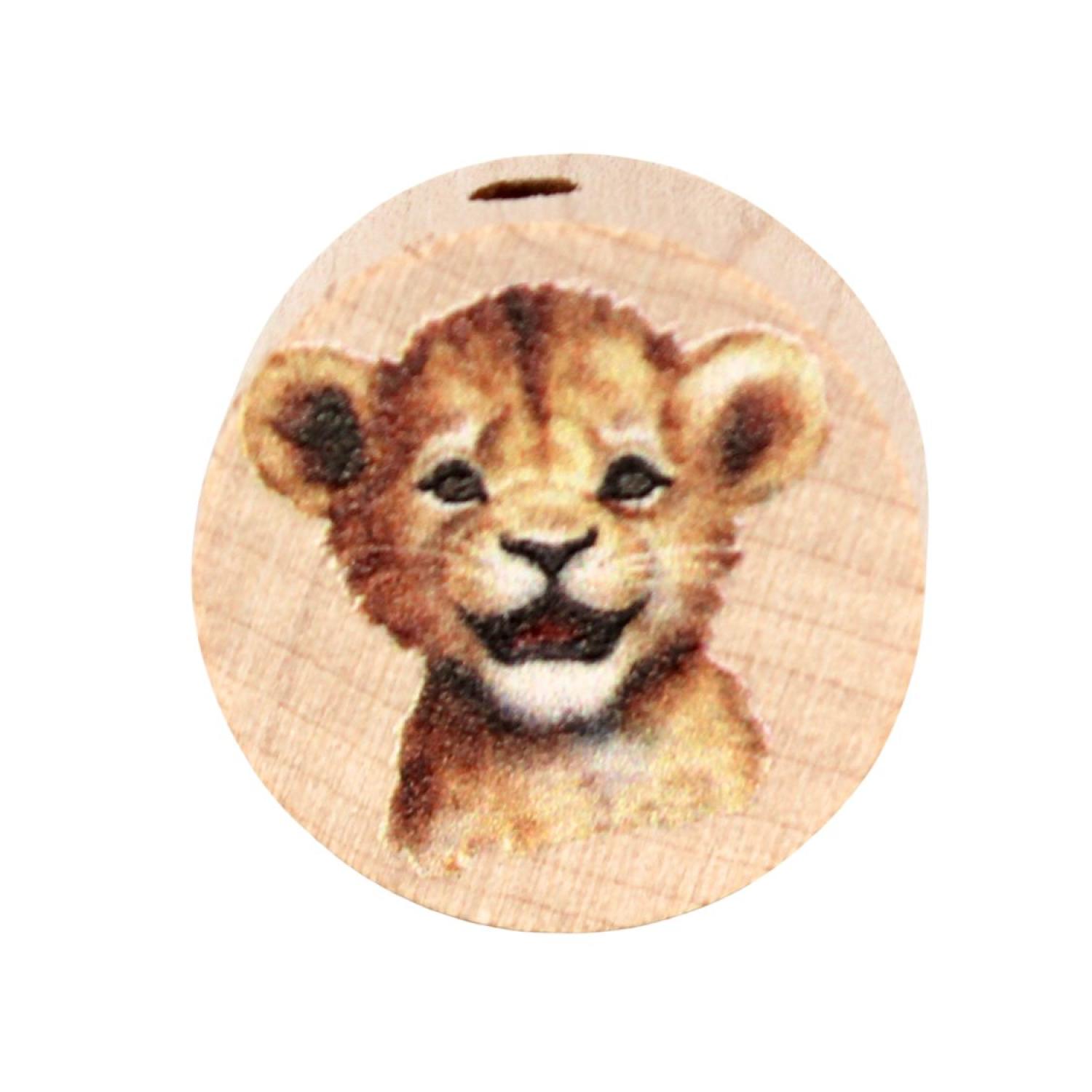 Holz Motivscheibe 20mm Kleiner Löwe | Natur