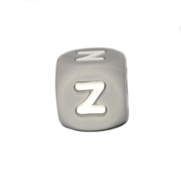 Silikon Buchstabenperle 10mm | Grau | Z
