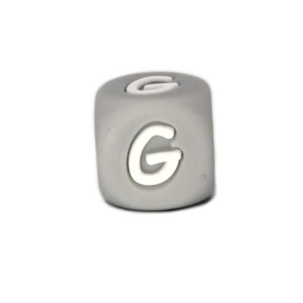 Silikon Buchstabenperle 12mm | Grau | G