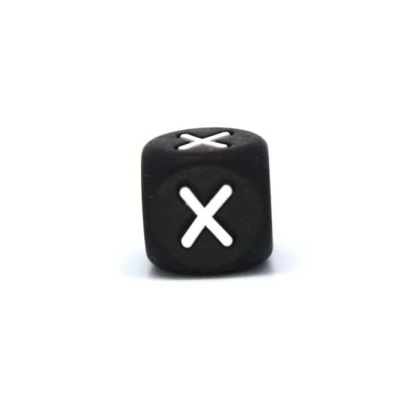 Silikon Buchstabenperle 10mm | Schwarz | X